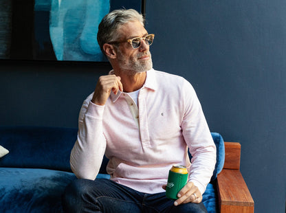 Collared Sweatshirt - Heather Pink