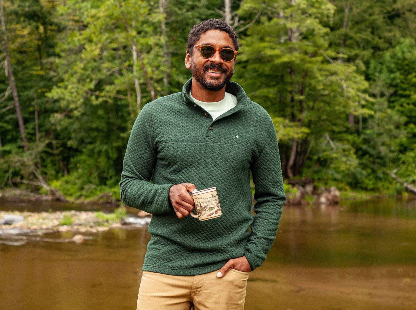 Quilted Pullover - Heather Ivy