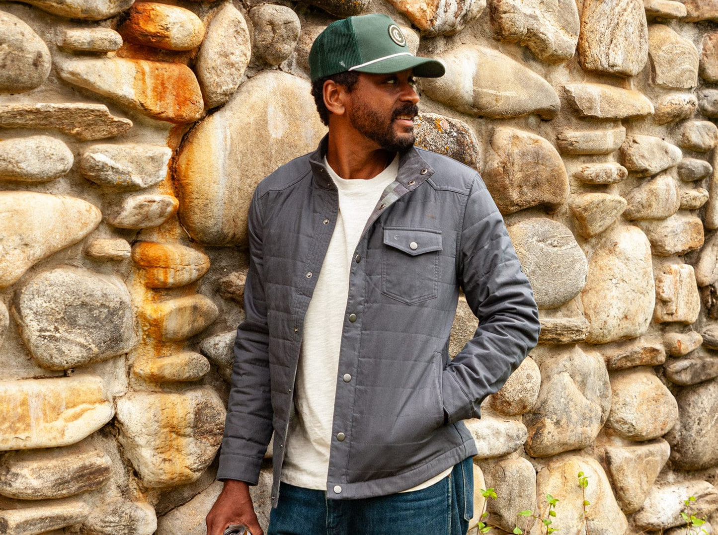 Quilted Waxed Jacket - Slate