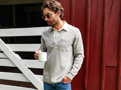 Waffle Rugby Shirt - Heather Gray