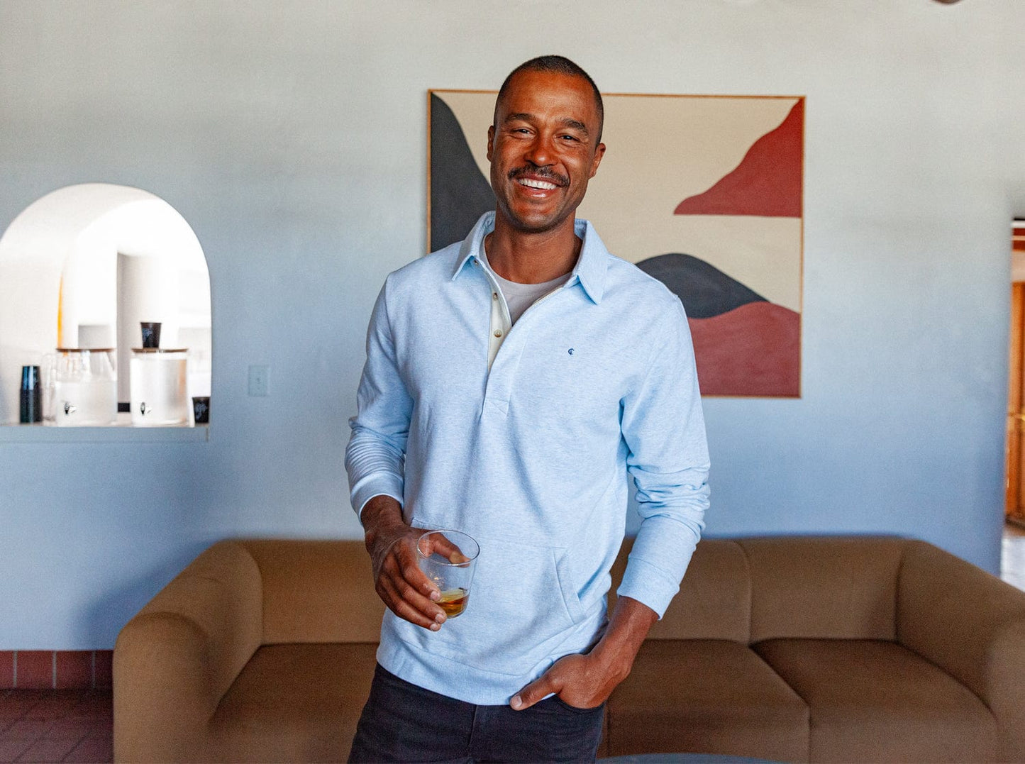 Collared Sweatshirt - Heather Ice