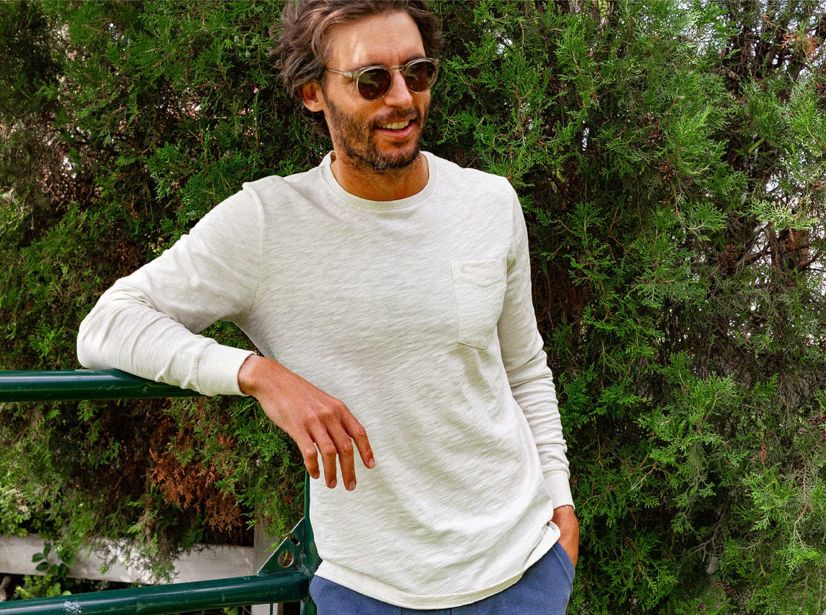 Cotton Slub Long Sleeve T Shirt
