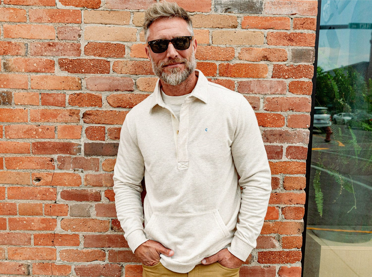 Collared Sweatshirt - Heather Oatmeal