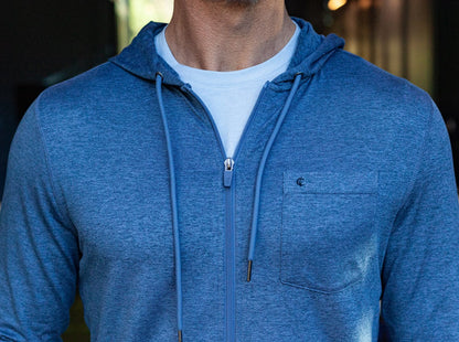 Lounge Zip-Up Hoodie - Navy