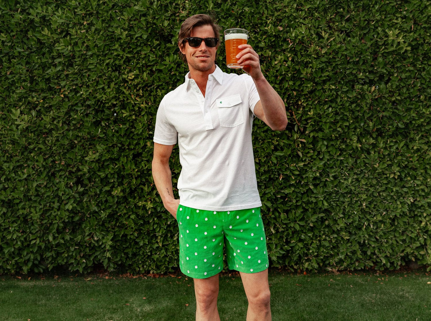 Cruiser Cord Shorts - Irish Green - Shamrock Emb
