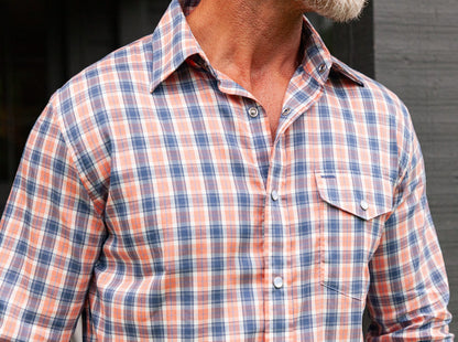 Performance Long Sleeve Pearl Snap - Murphy Plaid - Navy