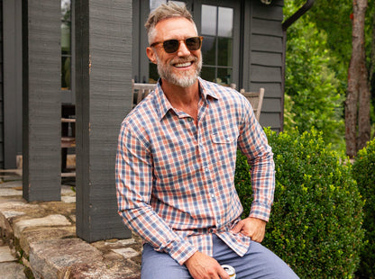 Performance Long Sleeve Pearl Snap - Murphy Plaid - Navy