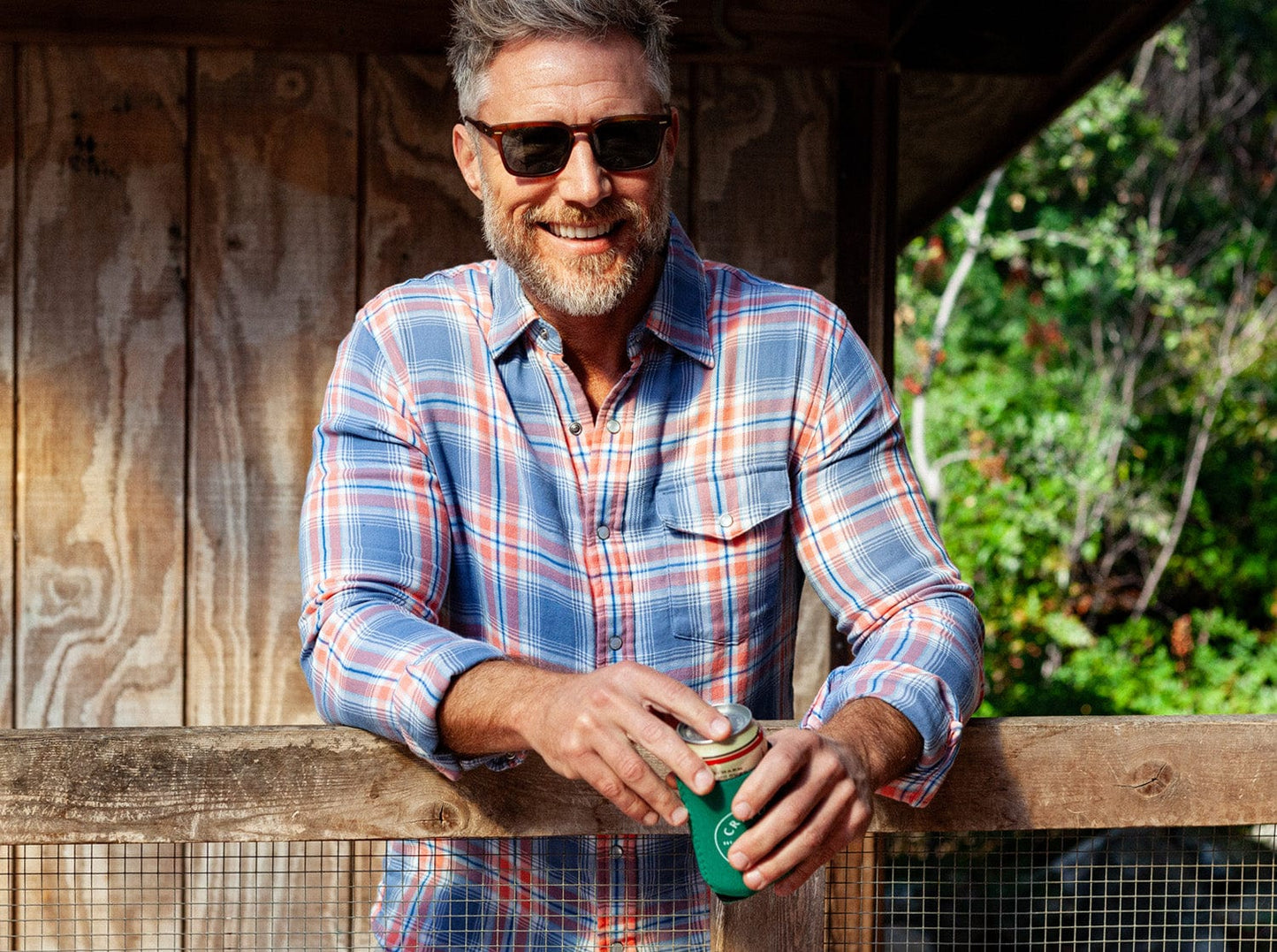 Double Cloth Flannel Pearl Snap - Sunset