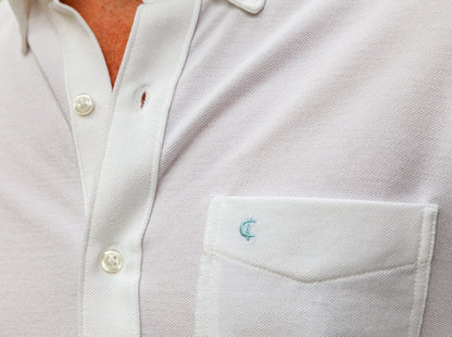 Oxford Knit Button Down - White