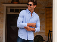 Oxford Knit Button Down Light Blue