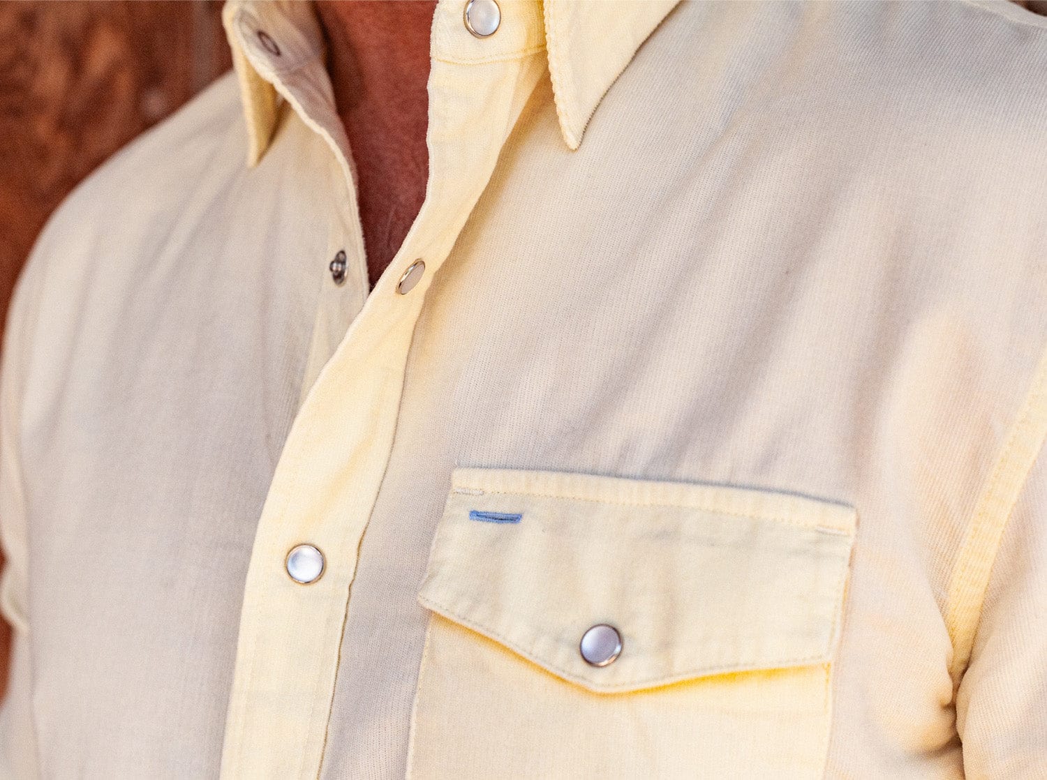 Fine Wale Corduroy Pearl Snap - Lemon Zest - Secondary