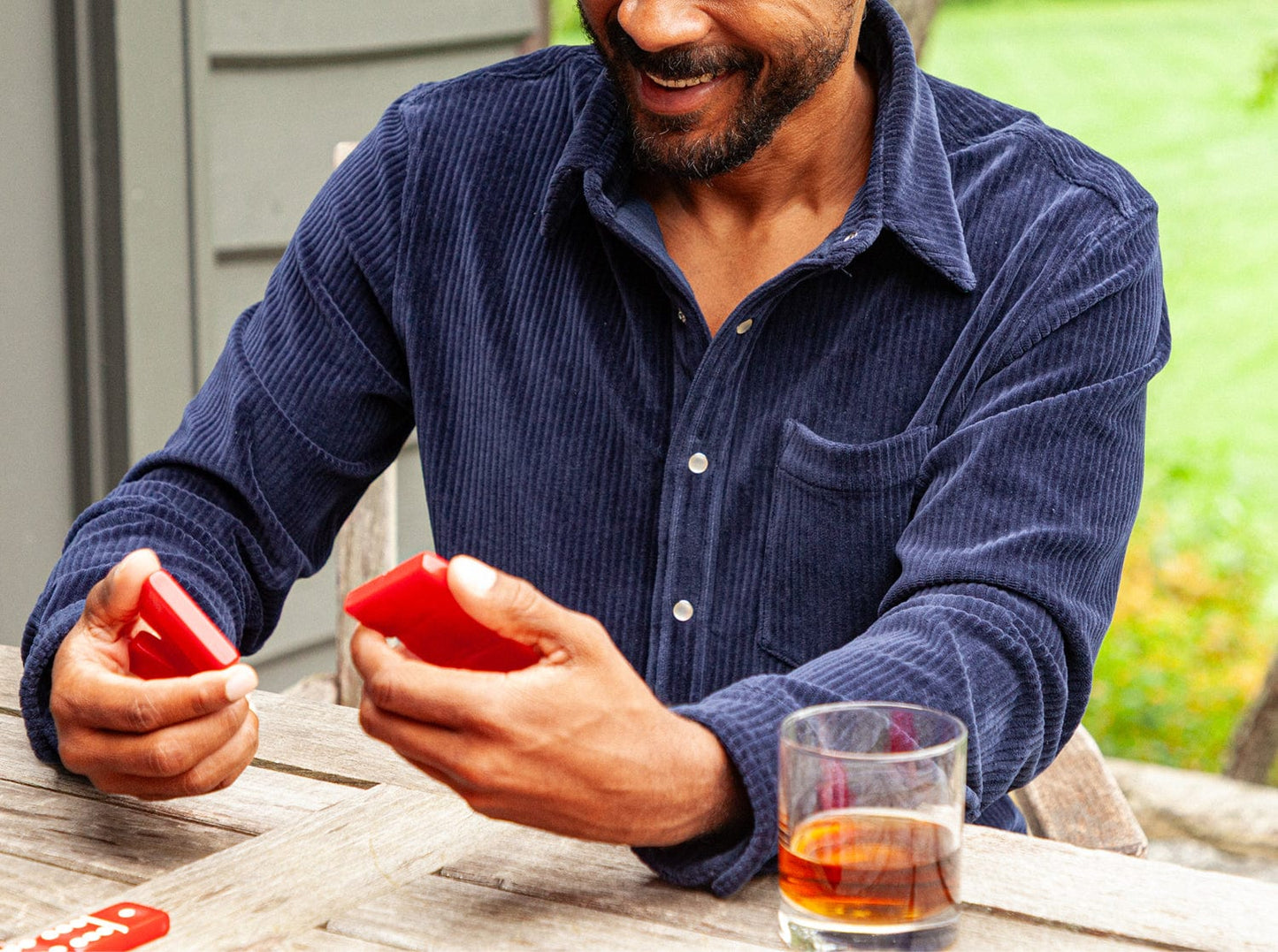 The Velour Pearl Snap - Navy