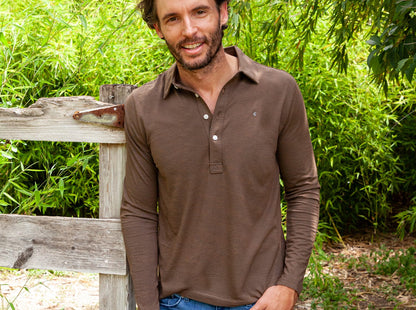 brrr° Long Sleeve Range Polo - Single Malt