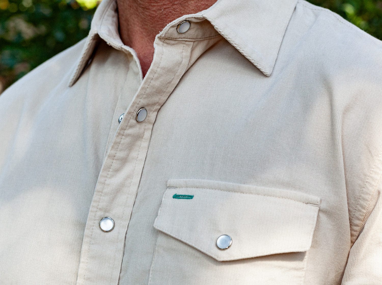 Fine Wale Corduroy Pearl Snap - Sandstone - Secondary