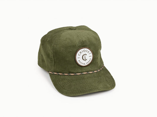 Throwback Hat - Badge Patch with Multi Rope - Olive Corduroy