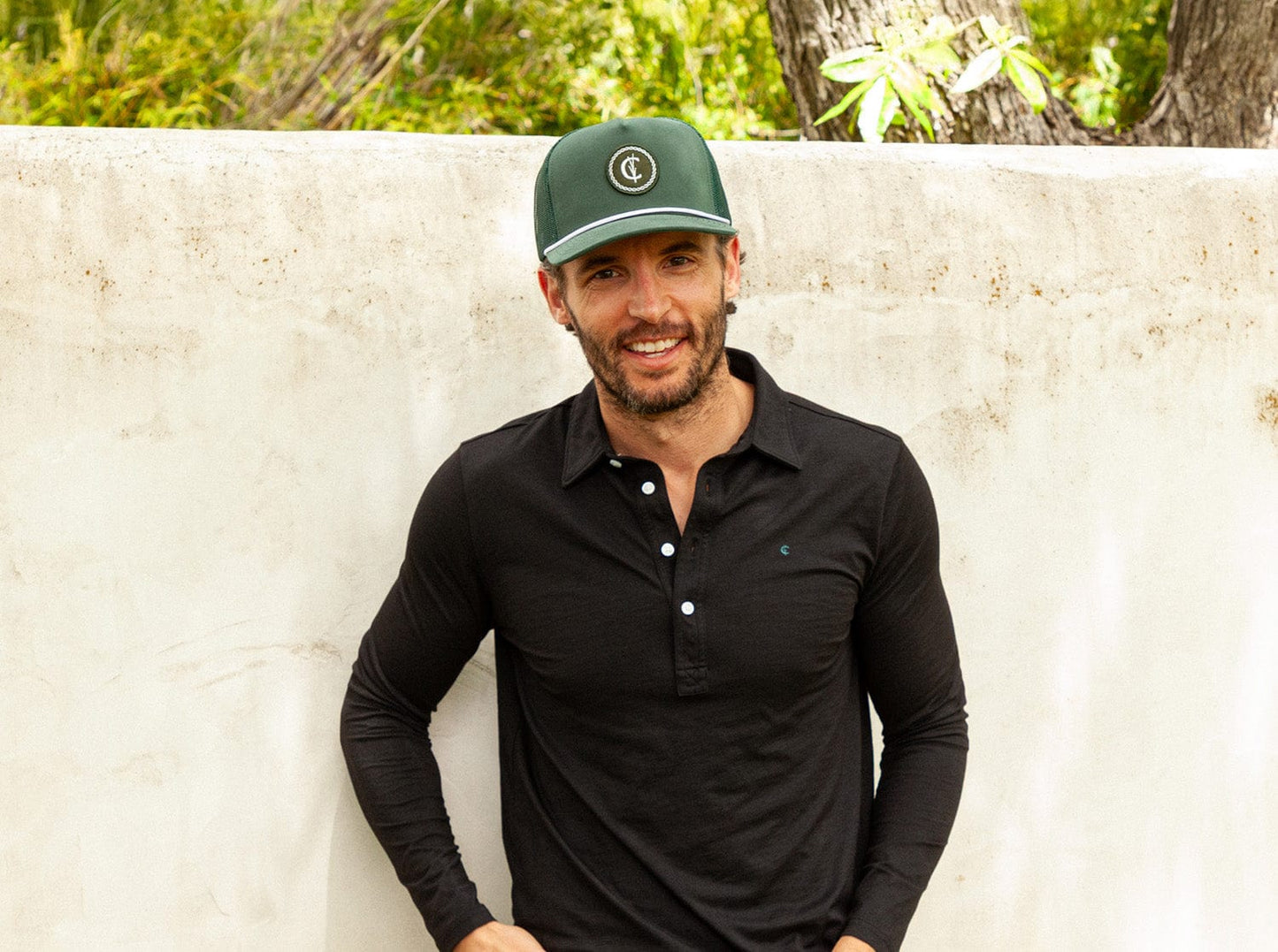 Classic Trucker Hat - Grassy C Chainstitch Patch - Peached Green