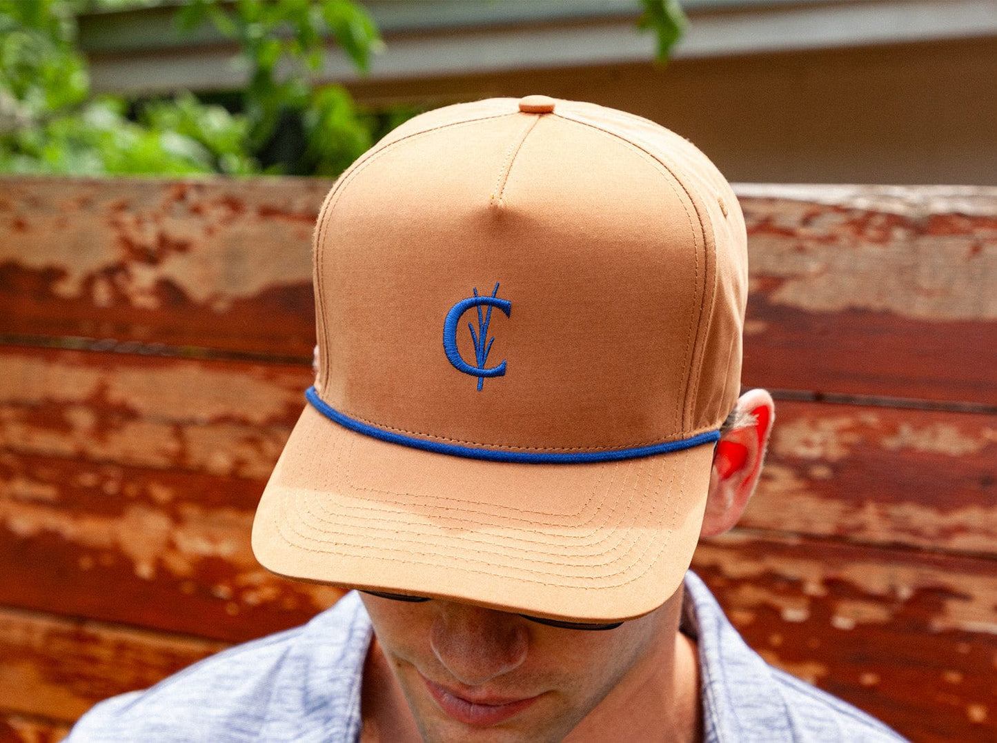 Classic Trucker Hat - Grassy C with Rope - Peached Tan