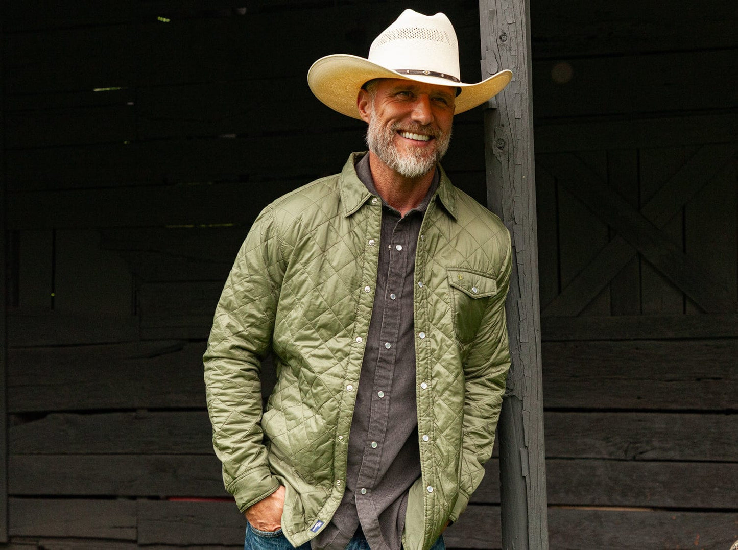 Quilted Shacket - Olive