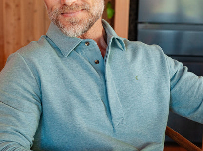 Collared Sweatshirt - Heather Lagoon