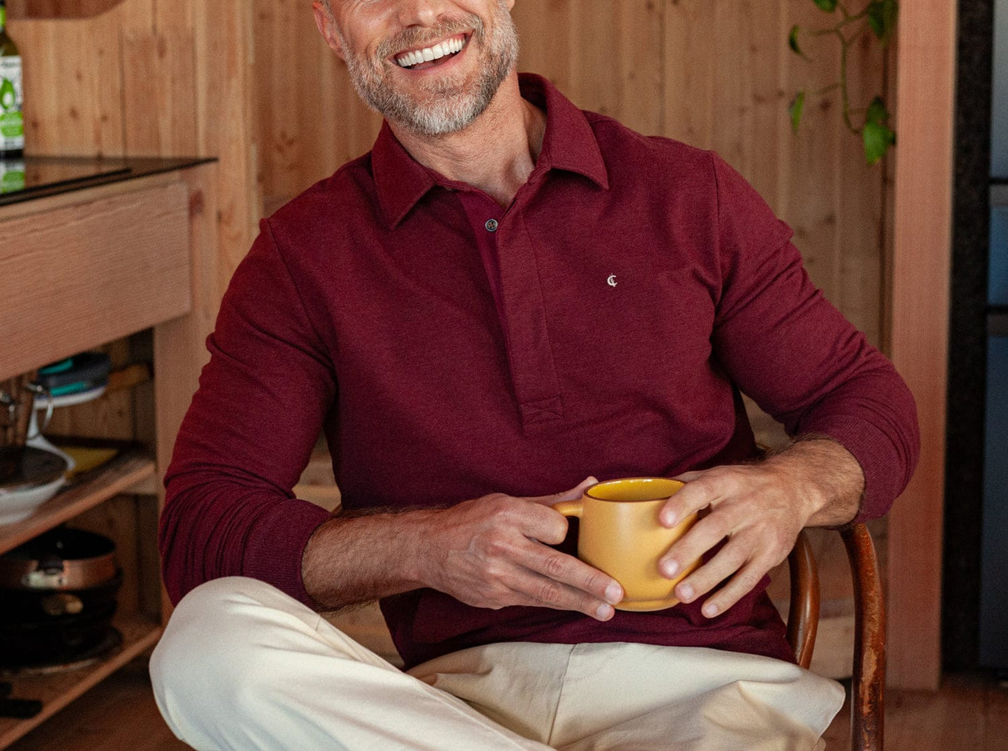 Collared Sweatshirt - Heather Light Burgundy