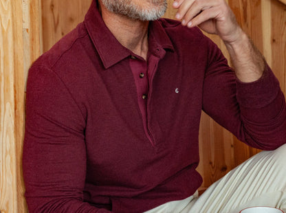 Collared Sweatshirt - Heather Light Burgundy