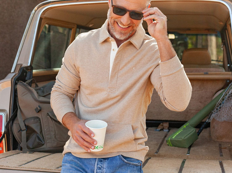 Collared Sweatshirt - Heather Camel – Criquet Shirts