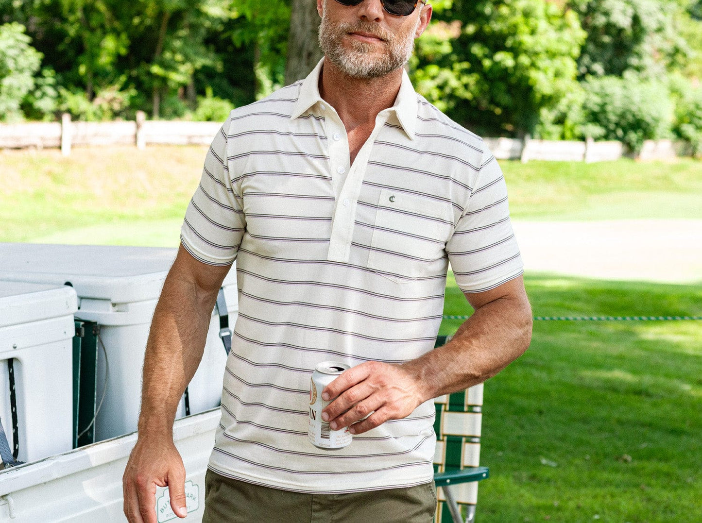 Performance Players Shirt - Cassidy Stripe - Cream