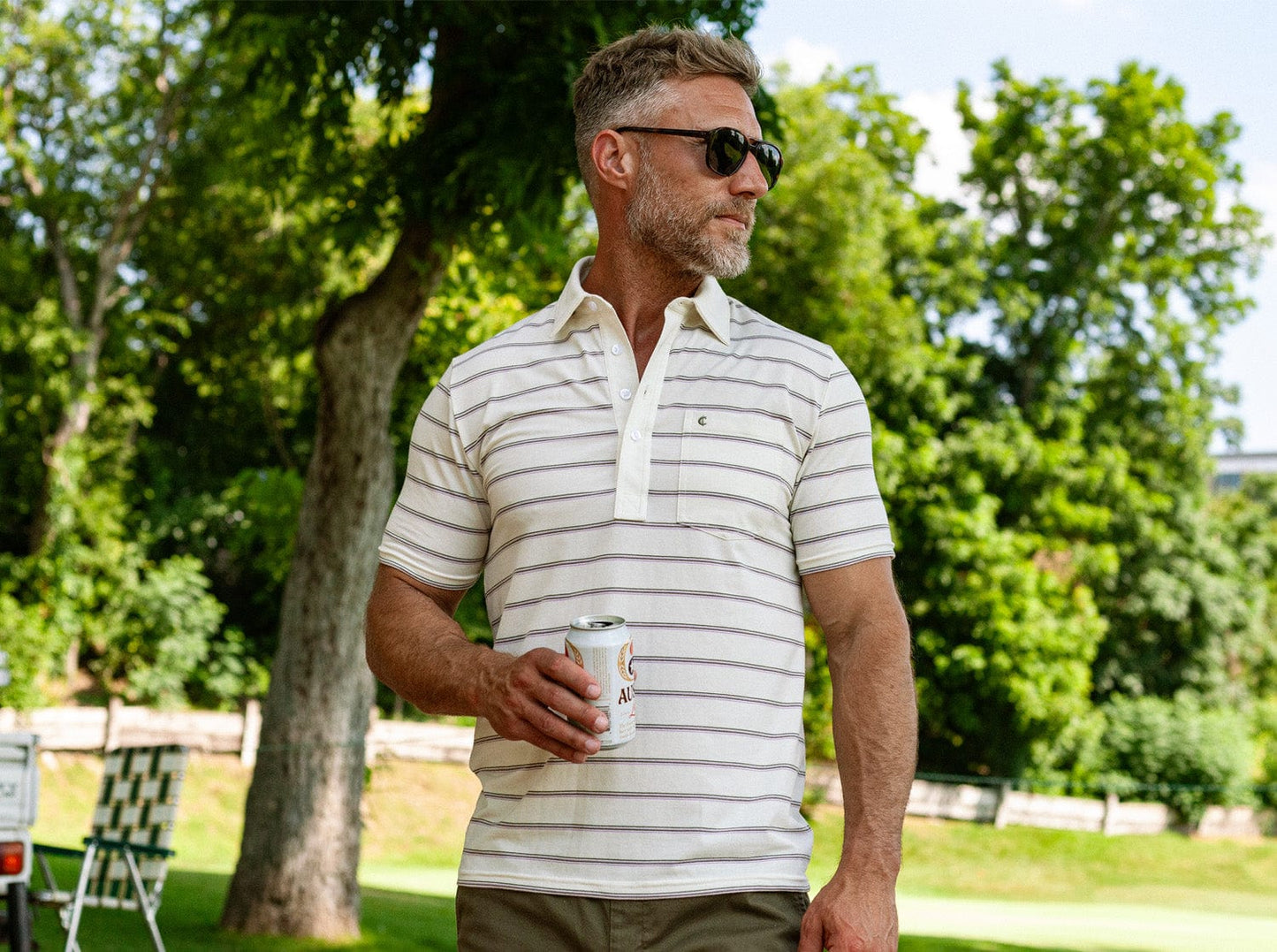 Performance Players Shirt - Cassidy Stripe - Cream
