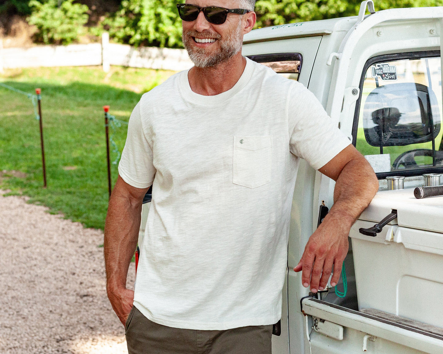 Slub Cotton Pocket T-Shirt - Natural