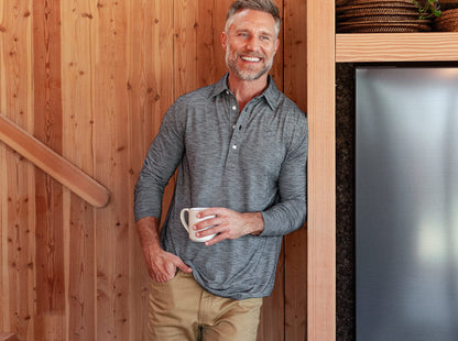 brrrº Long Sleeve Range Polo - Blackbird