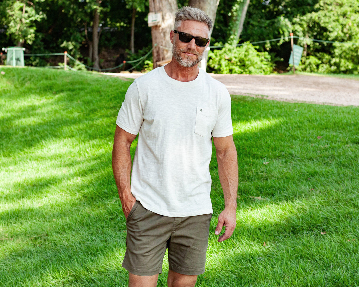 Slub Cotton Pocket T-Shirt - Natural