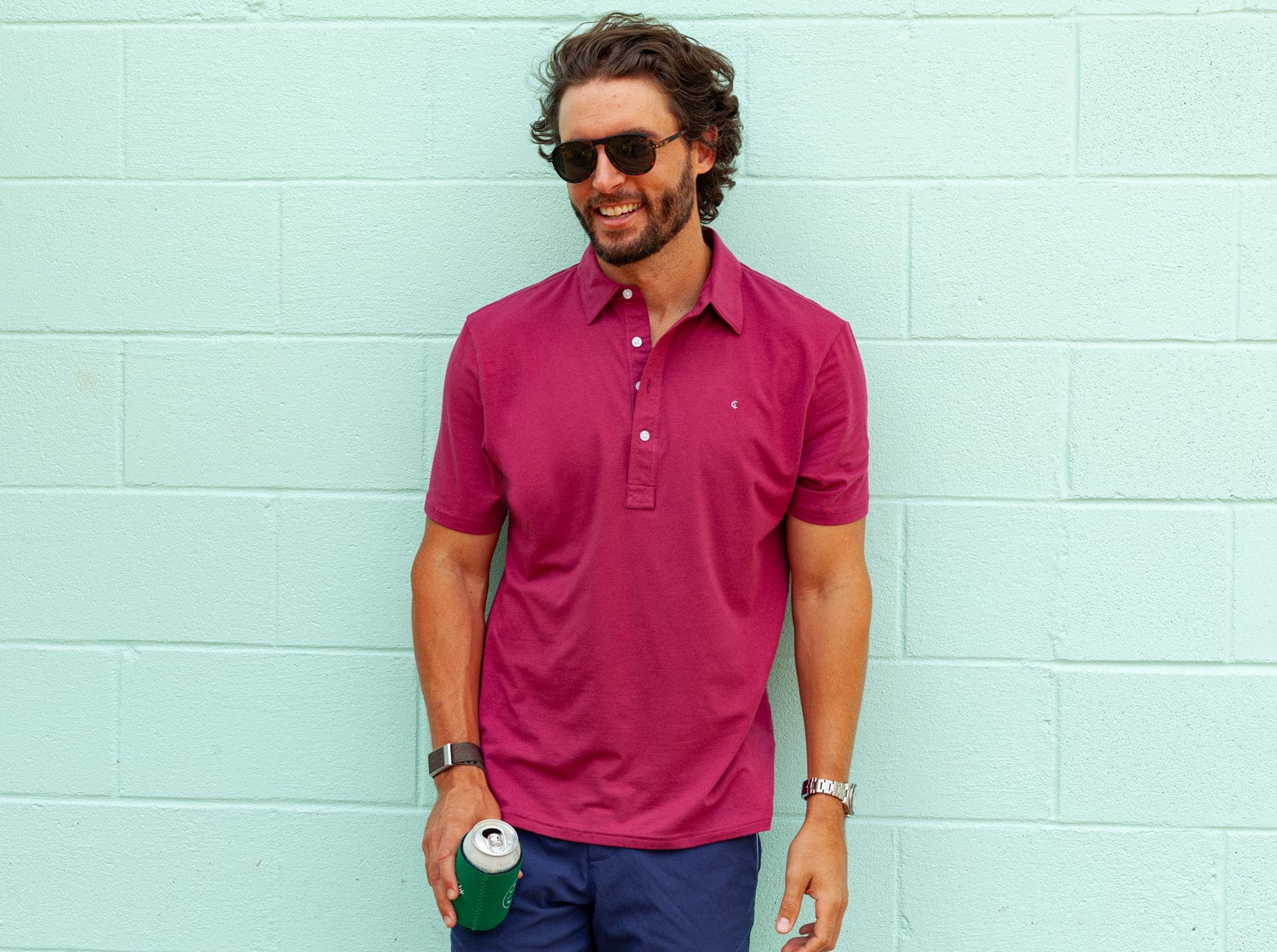 Slim Fit Top-Shelf Range Polo - Prickly Pear - Secondary