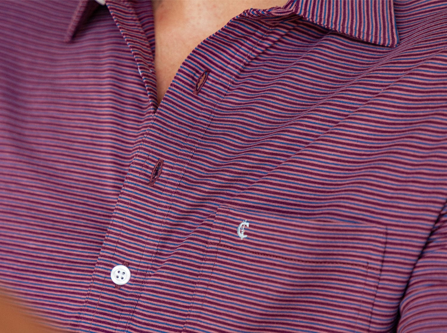 Performance Players Shirt - Farrell Stripe - Burgundy