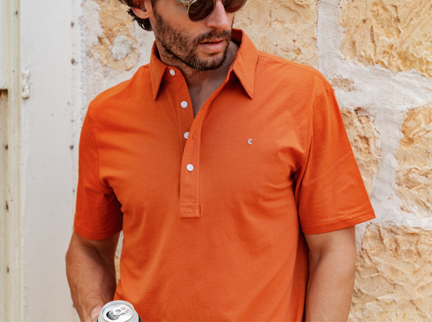 orange polo dress shirt Mens Rust Orange Ribbed Knit Polo Shirt