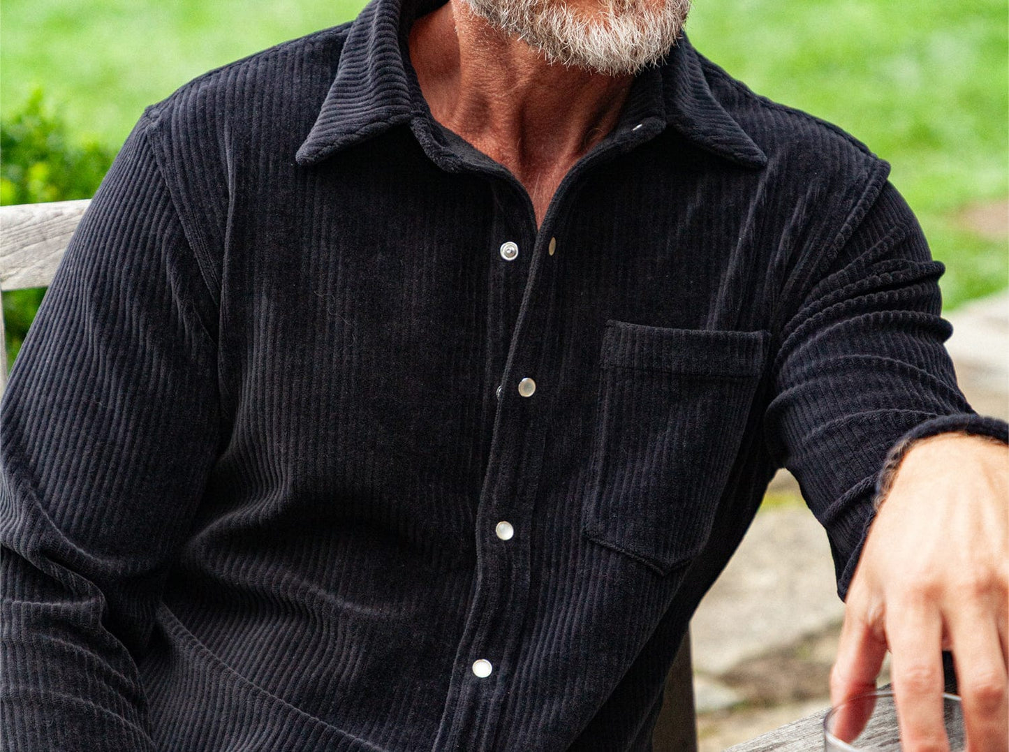 The Velour Pearl Snap - Black Stallion