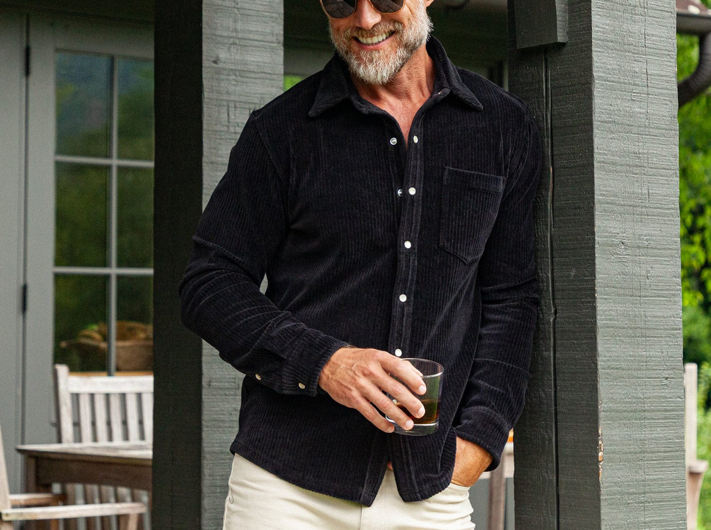 The Velour Pearl Snap - Black Stallion