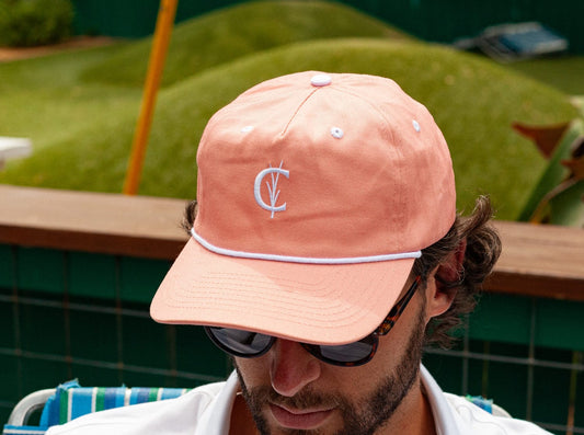 Throwback Hat - Grassy C - Coral