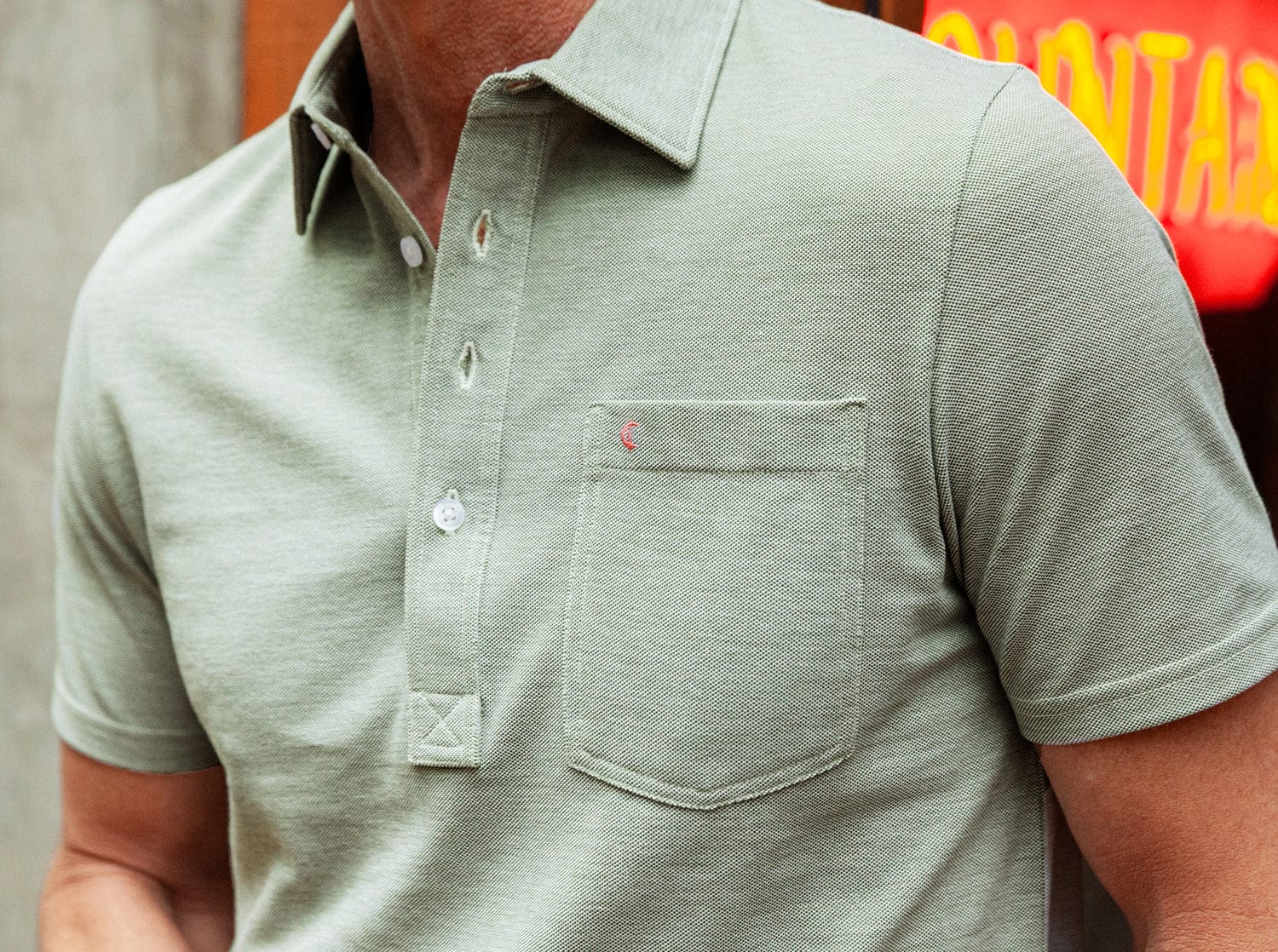 Oxford Pique Players Shirt - Olive