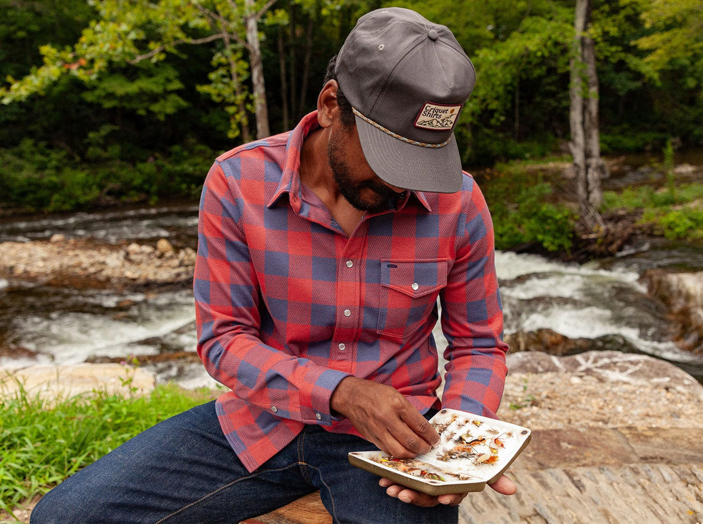 Chill-Knit Twill Pearl Snap - Buffalo Check - Redwood