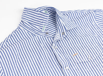 Short Sleeve Performance Pearl Snap - Navy Seersucker