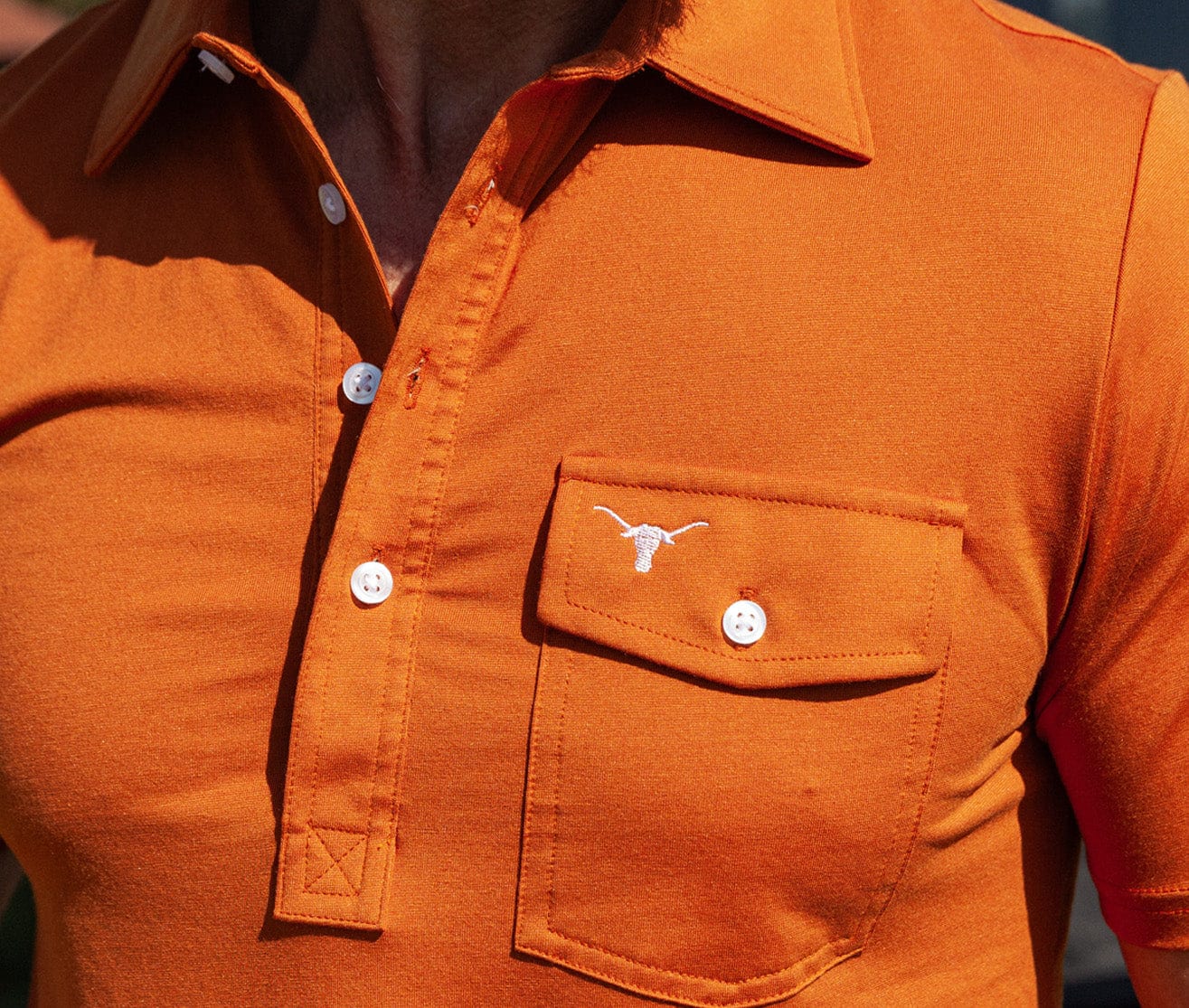 burnt orange dress shirts for men Criquet Shirts - Texas - Coach's Performance Players Shirt - Longhorn