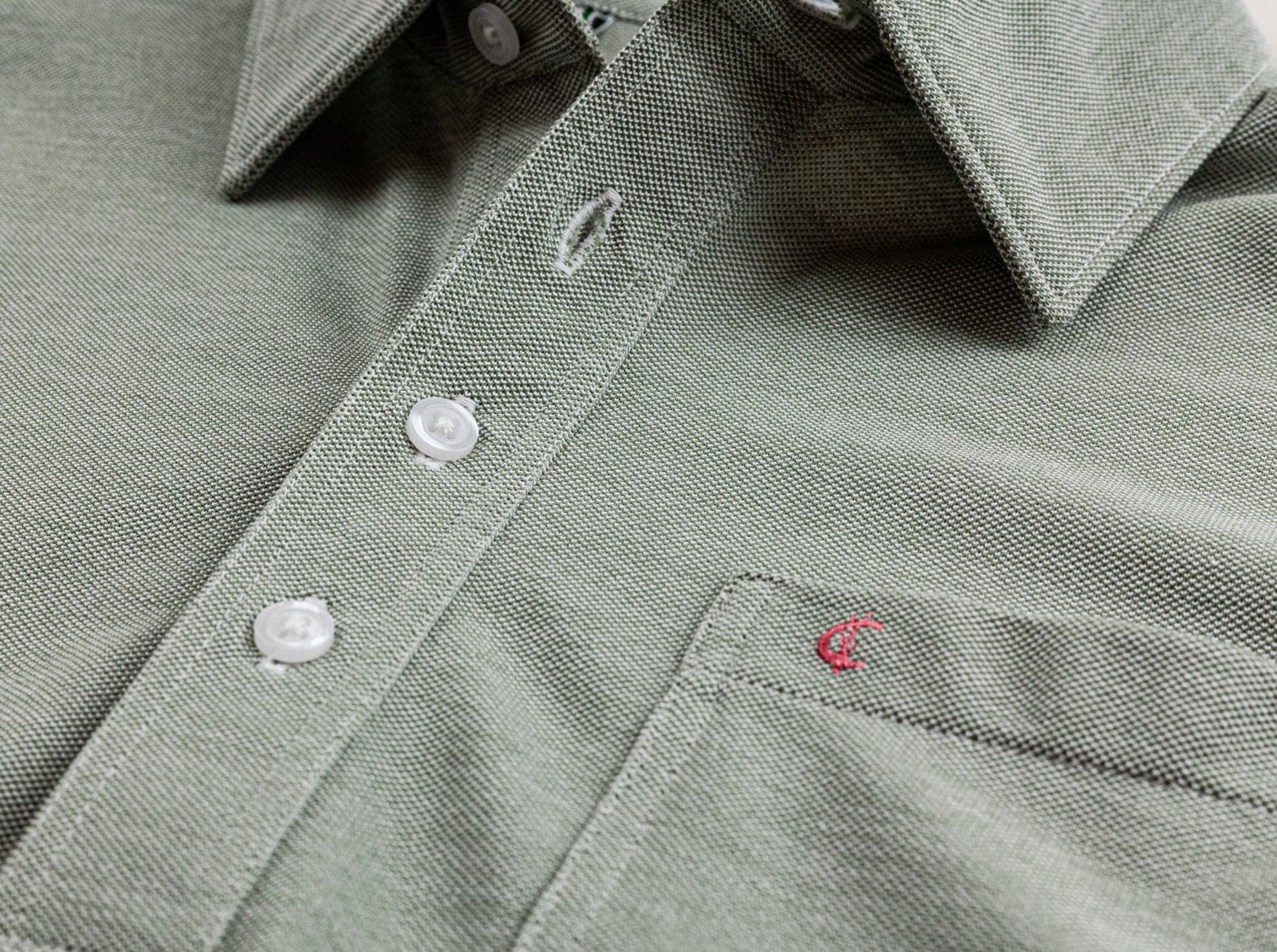 Oxford Pique Players Shirt - Olive