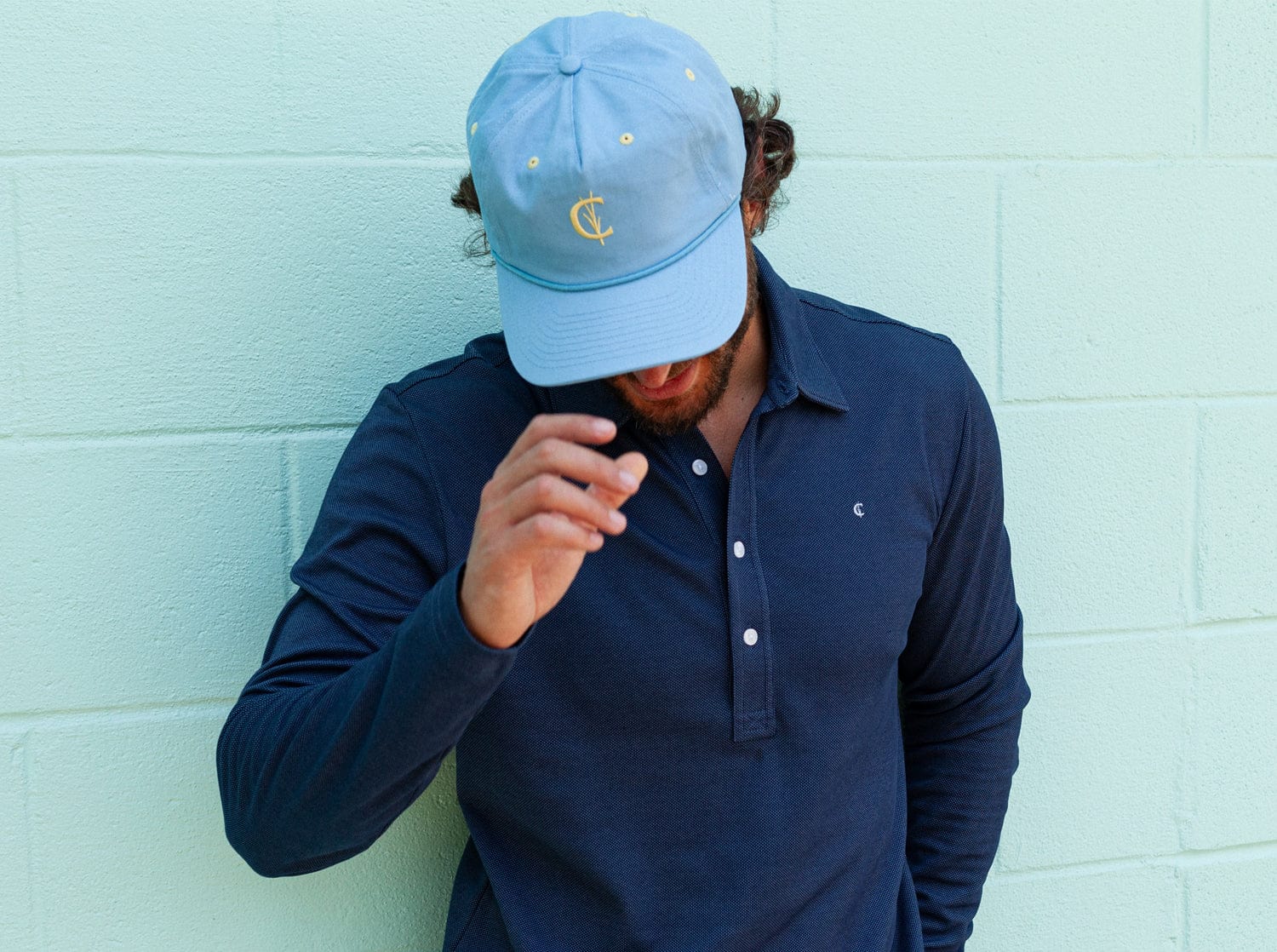 Classic Trucker Hat - Grassy C - Navy/White at Criquet