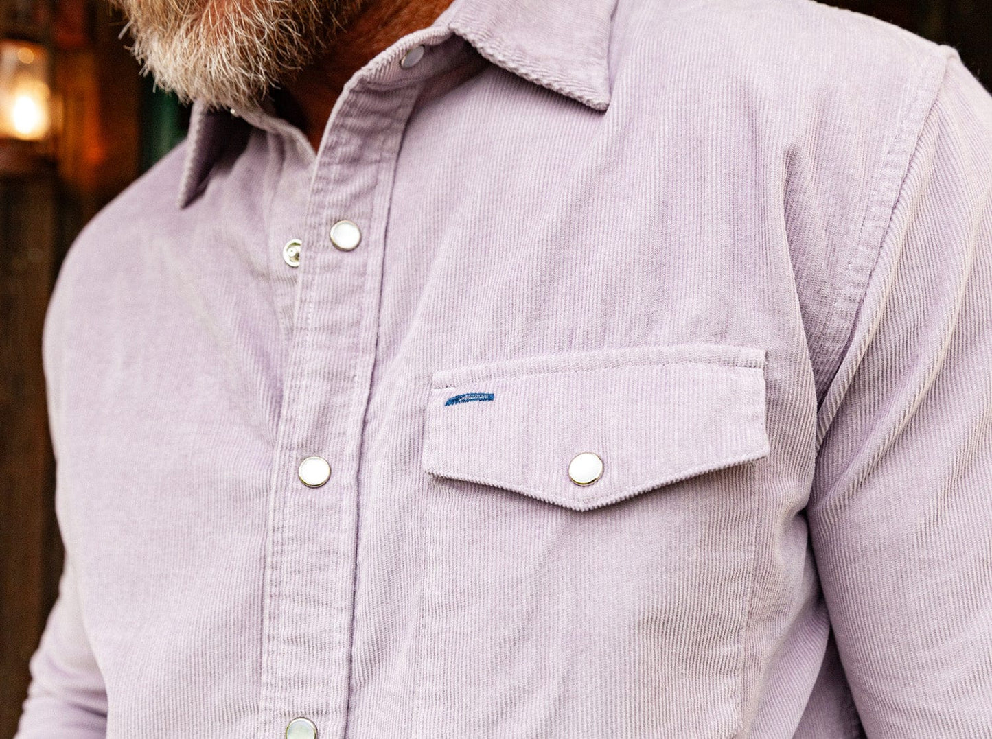 Corduroy Pearl Snap - Lavender Field