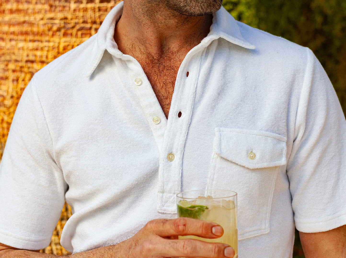 Terrycloth Players Shirt - White Lotus