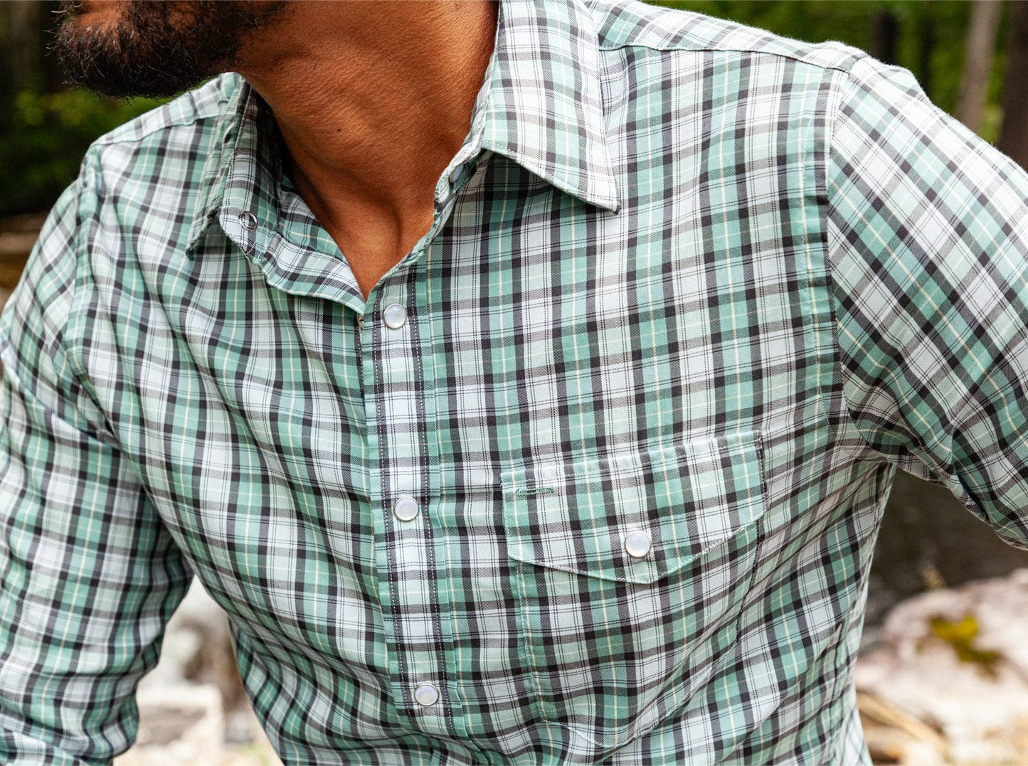 Performance Pearl Snap - Murphy Plaid - Light Blue