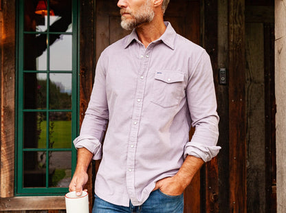 Corduroy Pearl Snap - Lavender Field