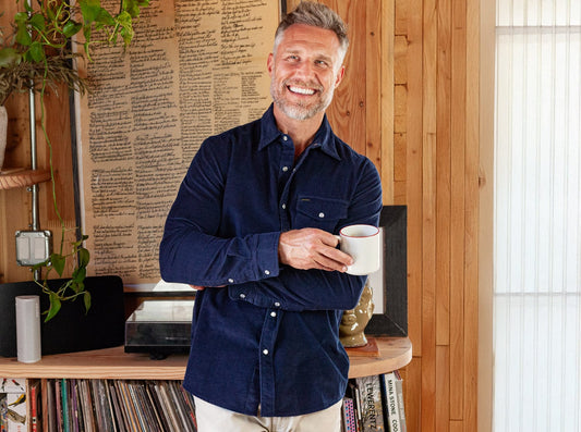 Corduroy Pearl Snap - Navy Blazer