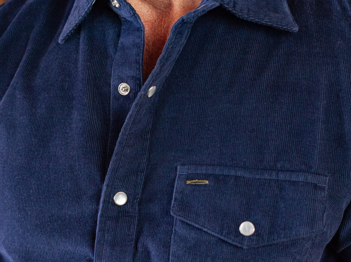 Corduroy Pearl Snap - Navy Blazer