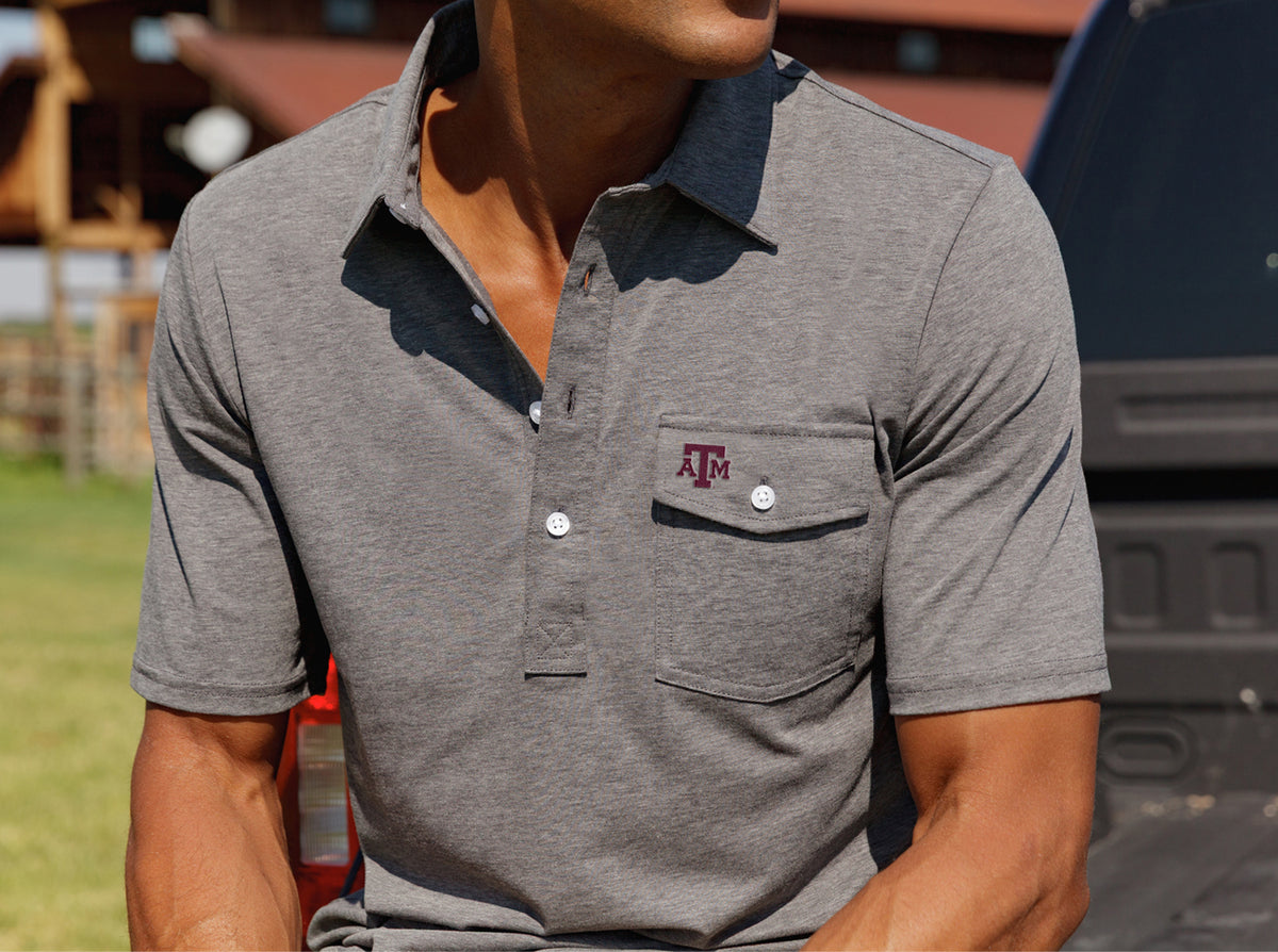 Texas A&M - Coach's Players Shirt - A&M Mark - Heather Gray